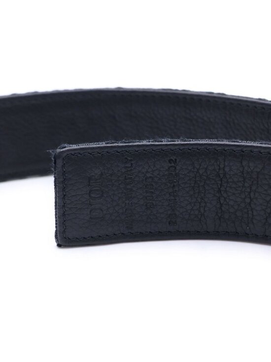 Dior Oblique Leather Belt Black 90 36 Gunmetal main image 6